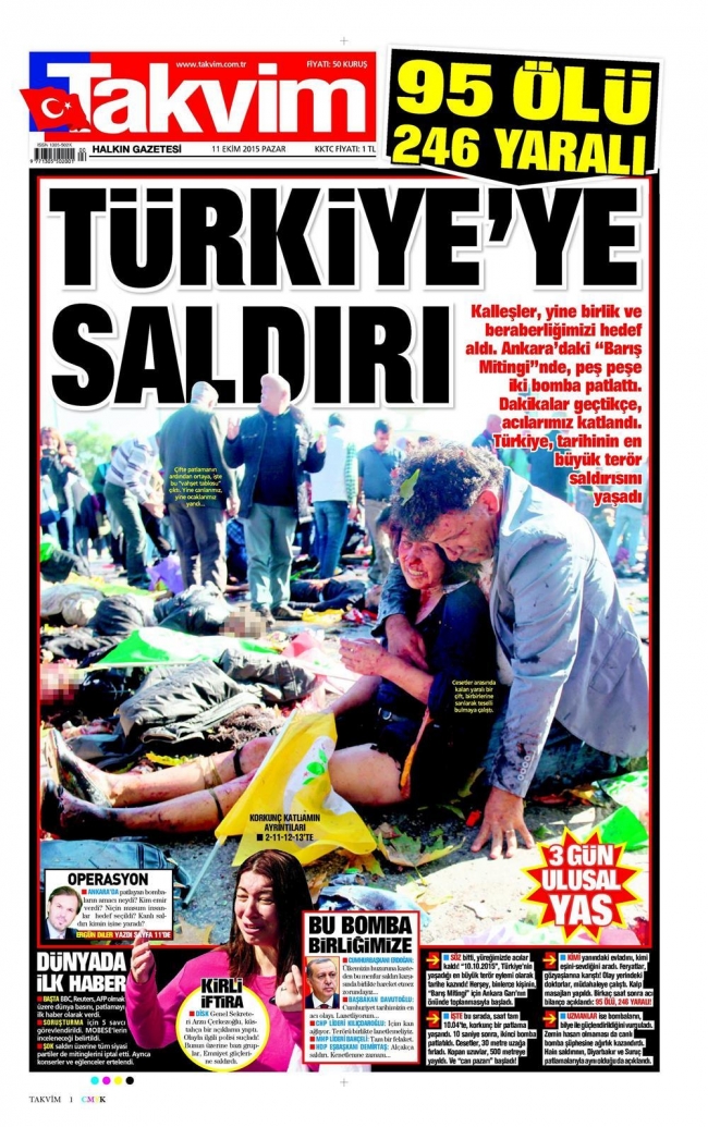 Ankara'daki terör saldırısı gazete manşetlerine nasıl yansıdı? 19