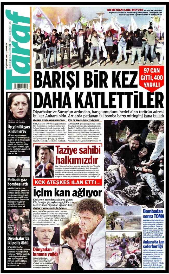 Ankara'daki terör saldırısı gazete manşetlerine nasıl yansıdı? 20