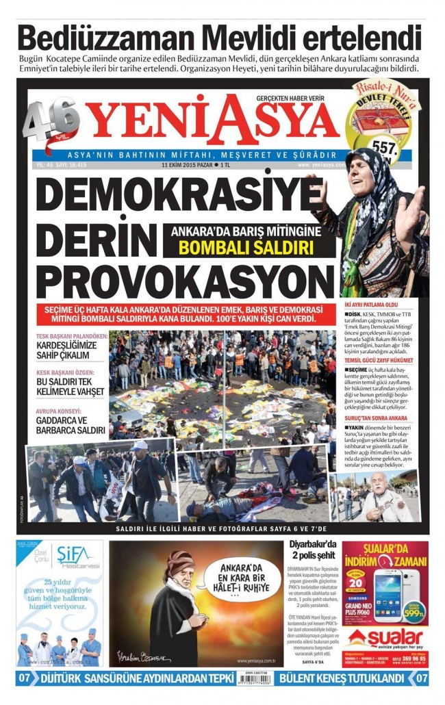 Ankara'daki terör saldırısı gazete manşetlerine nasıl yansıdı? 24