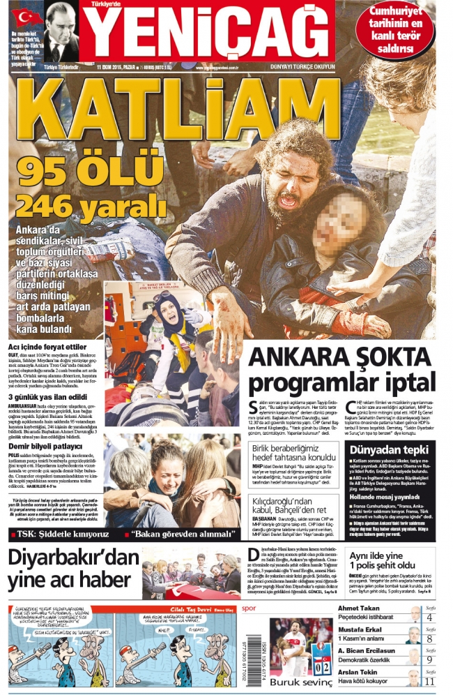 Ankara'daki terör saldırısı gazete manşetlerine nasıl yansıdı? 25
