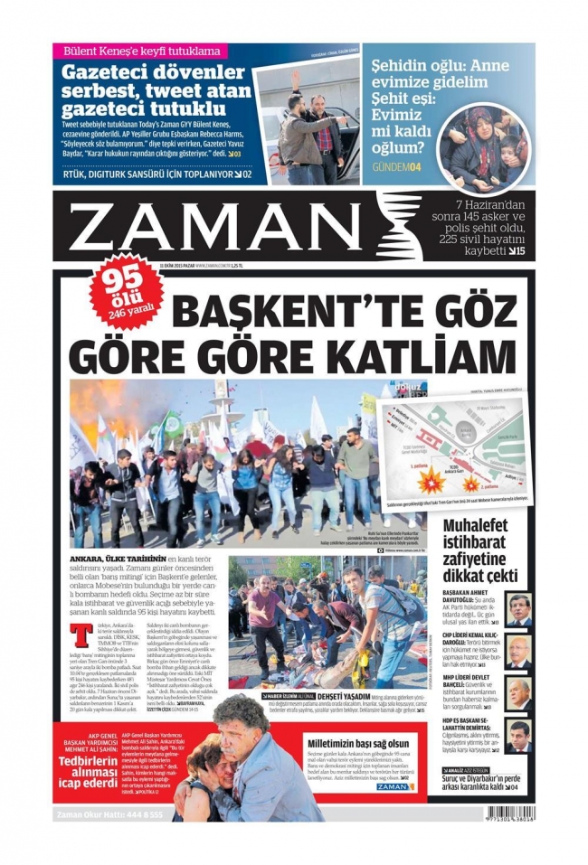 Ankara'daki terör saldırısı gazete manşetlerine nasıl yansıdı? 29
