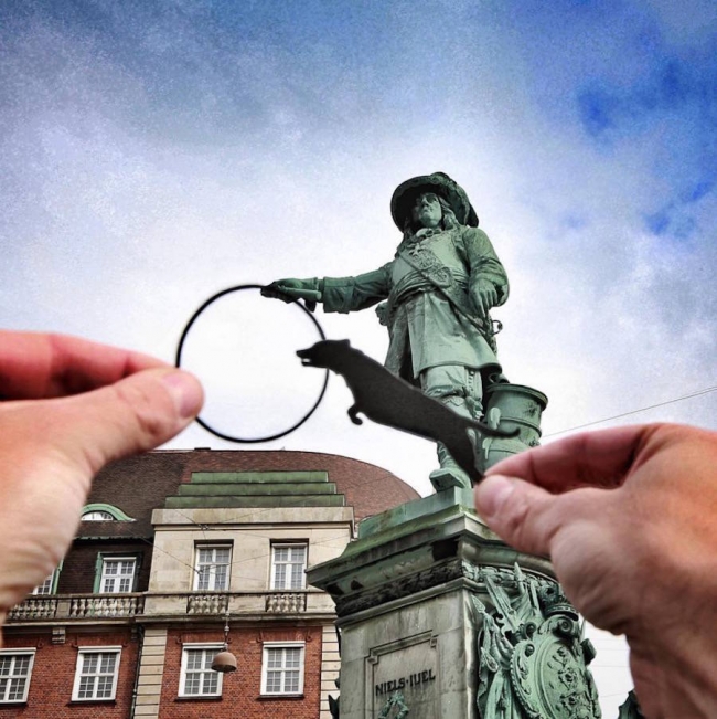 Eğlenceli kağıt figürlerin gerçekle komik etkileşimi 5