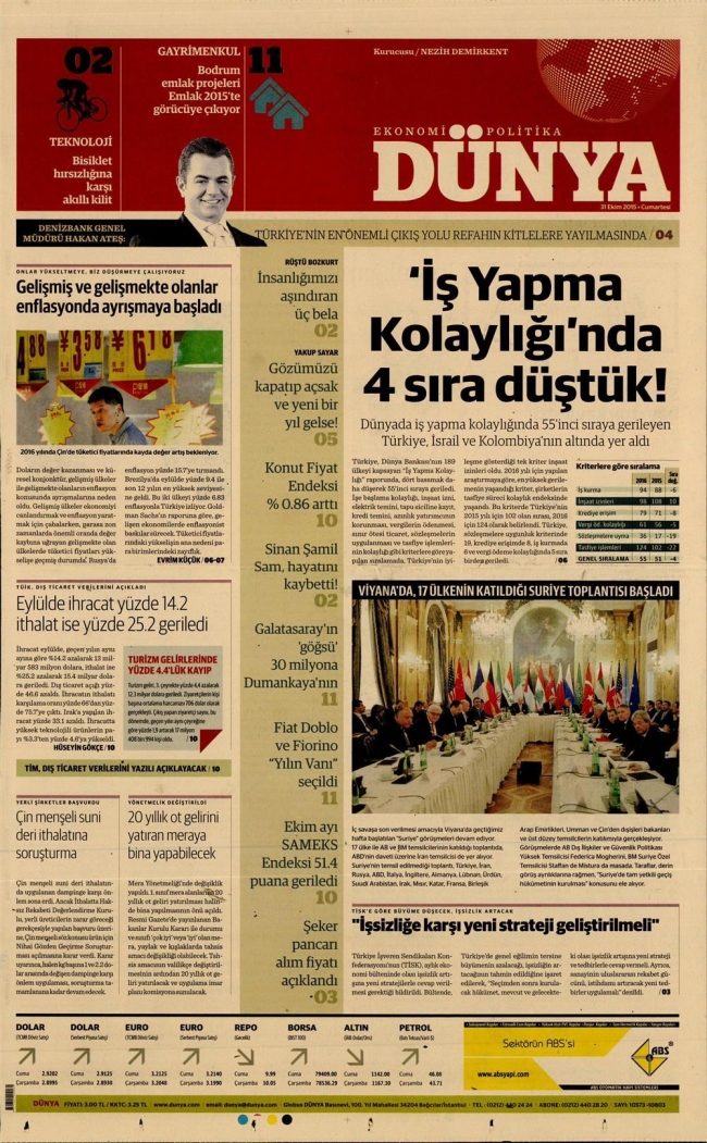 Gazete manşetleri - 31 Ekim 2015 6