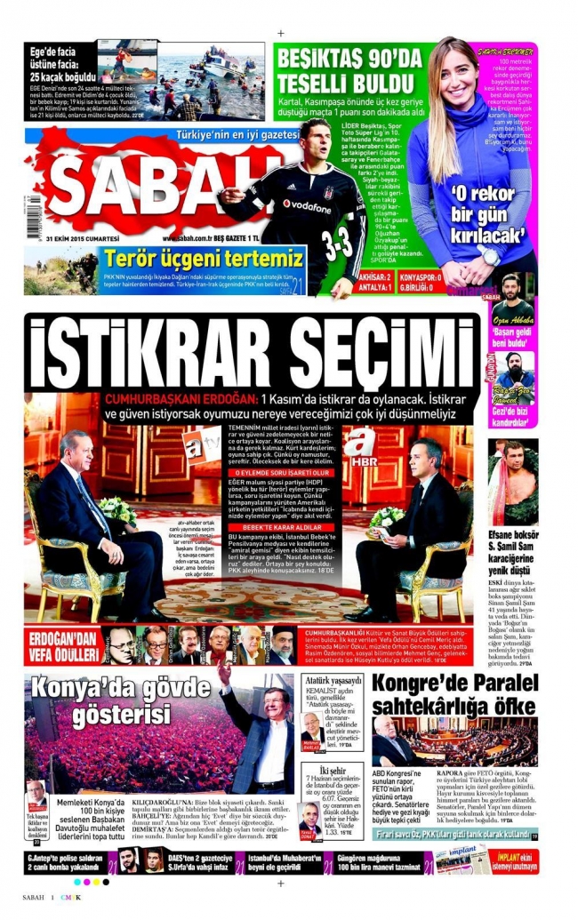 Gazete manşetleri - 31 Ekim 2015 16