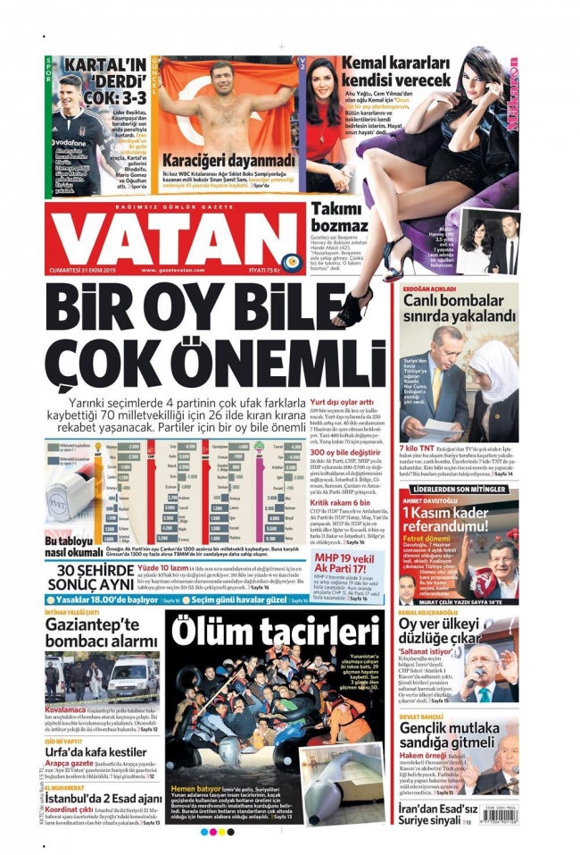 Gazete manşetleri - 31 Ekim 2015 23