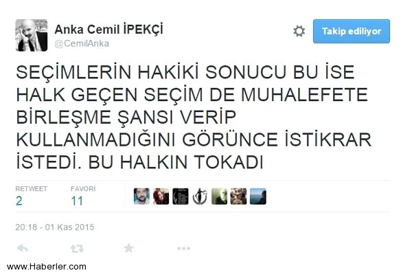 Türkiye'nin önde gelen isimleri 1 Kasım için neler yazdı? 12