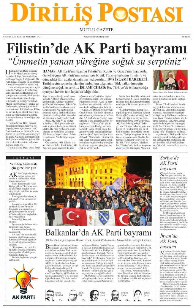 3 Kasım gazete manşetleri 9