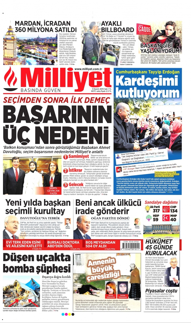3 Kasım gazete manşetleri 17