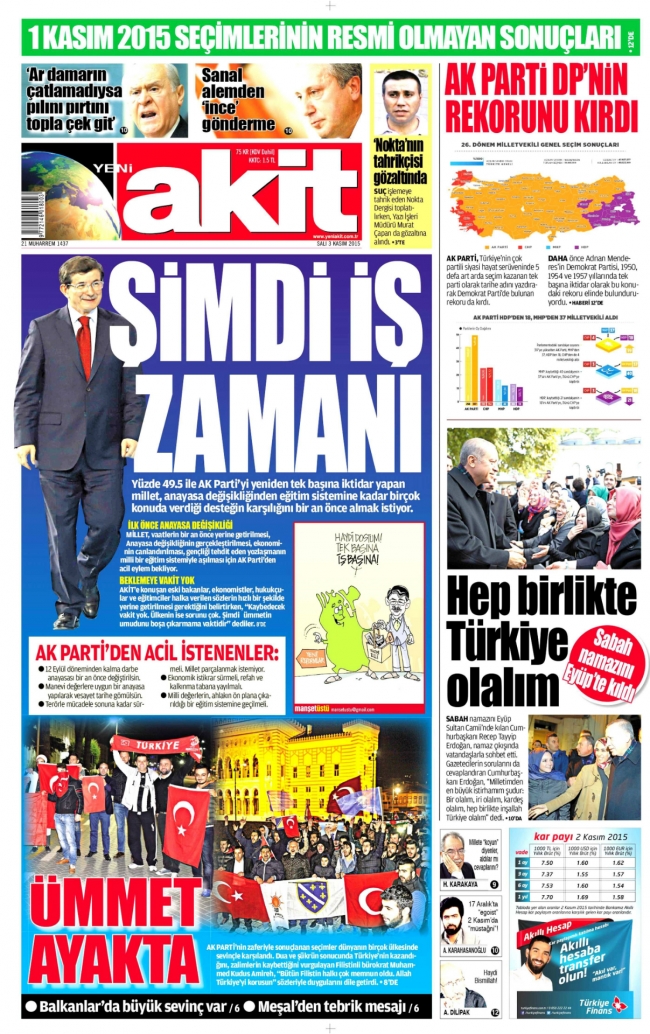 3 Kasım gazete manşetleri 1