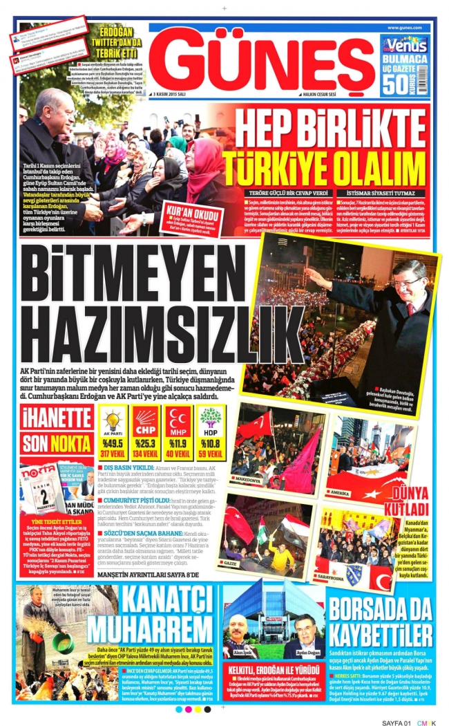 3 Kasım gazete manşetleri 10