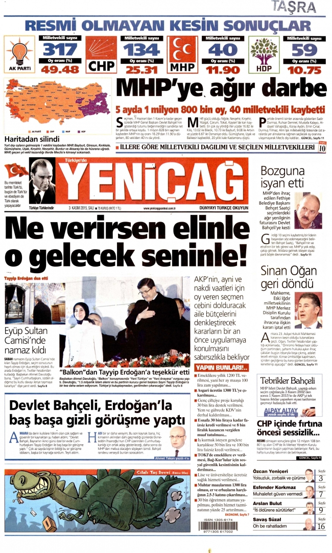 3 Kasım gazete manşetleri 27