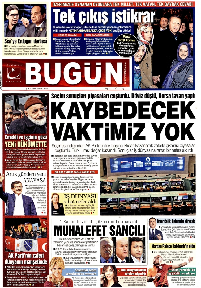 3 Kasım gazete manşetleri 13