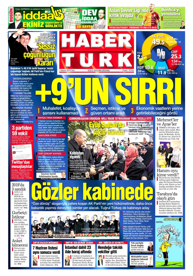 3 Kasım gazete manşetleri 14