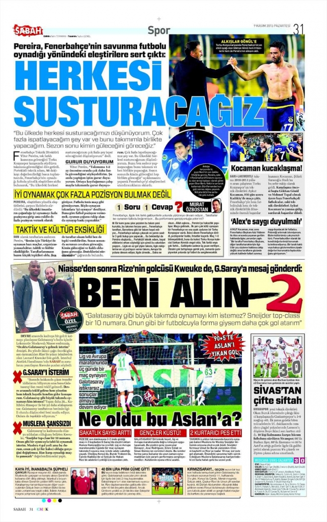 Pereira: Herkesi susturacağız 30