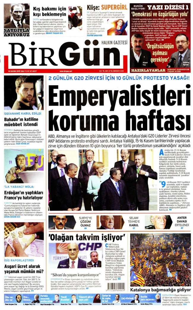 10 KASIM 2015 GAZETE MANŞETLERİ 19