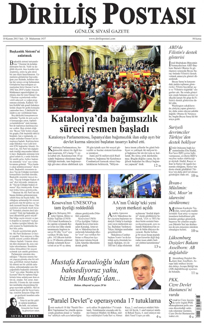 10 KASIM 2015 GAZETE MANŞETLERİ 22