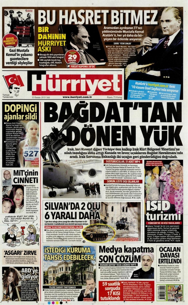 10 KASIM 2015 GAZETE MANŞETLERİ 28