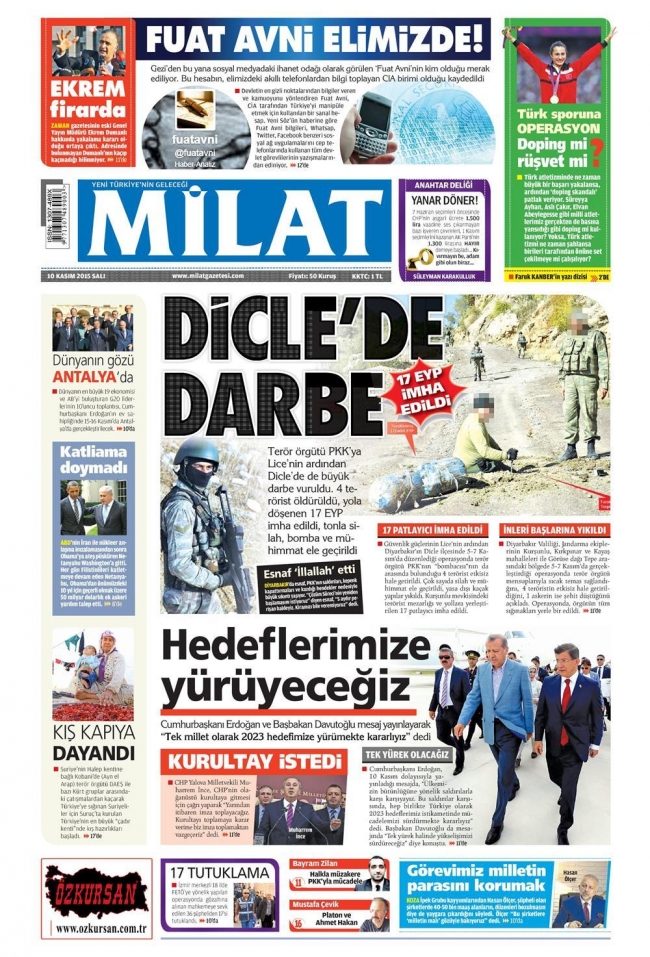 10 KASIM 2015 GAZETE MANŞETLERİ 30
