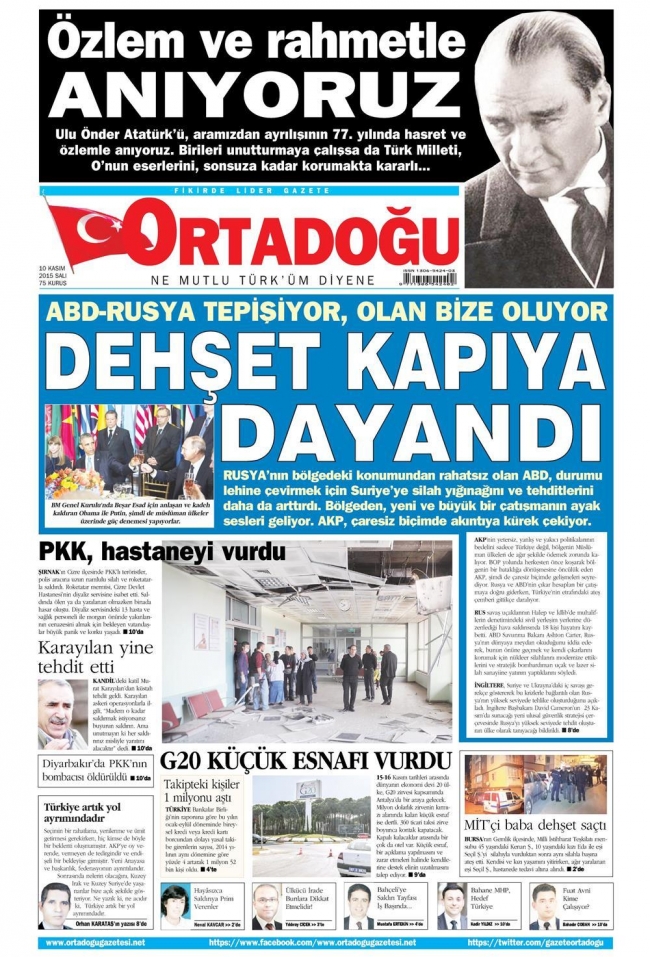 10 KASIM 2015 GAZETE MANŞETLERİ 34
