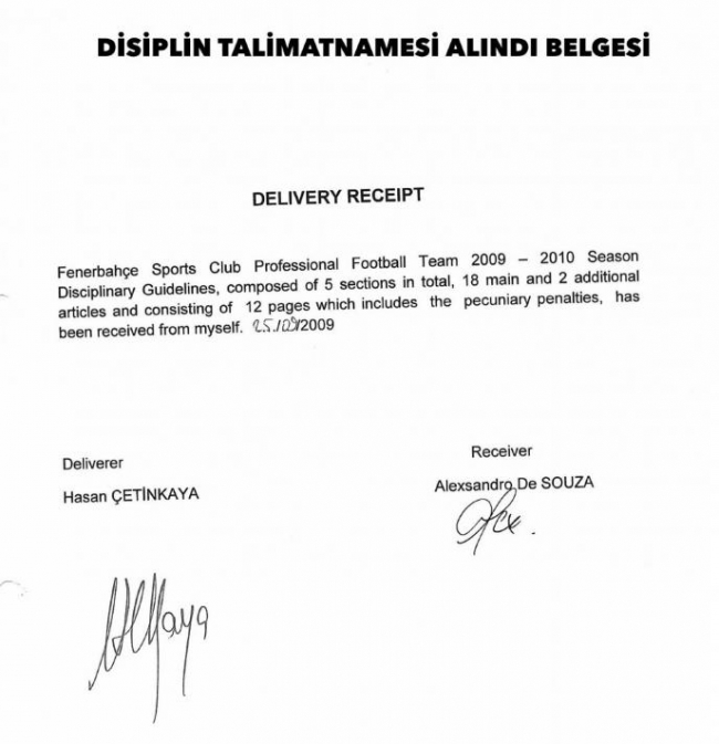 Fenerbahçe Alex'in imzalarını paylaştı 11