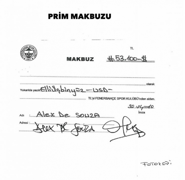 Fenerbahçe Alex'in imzalarını paylaştı 8