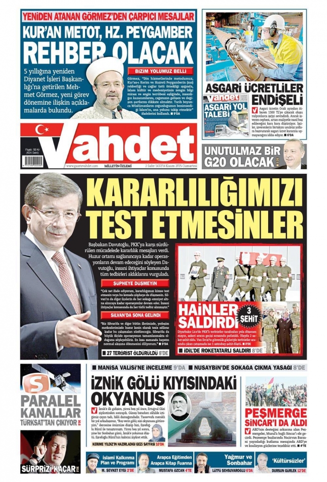 Paris saldırısı gazete manşetlerinde 19