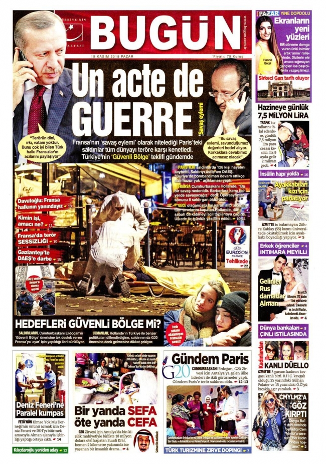 15 Kasım 2015 gazete manşetleri 4