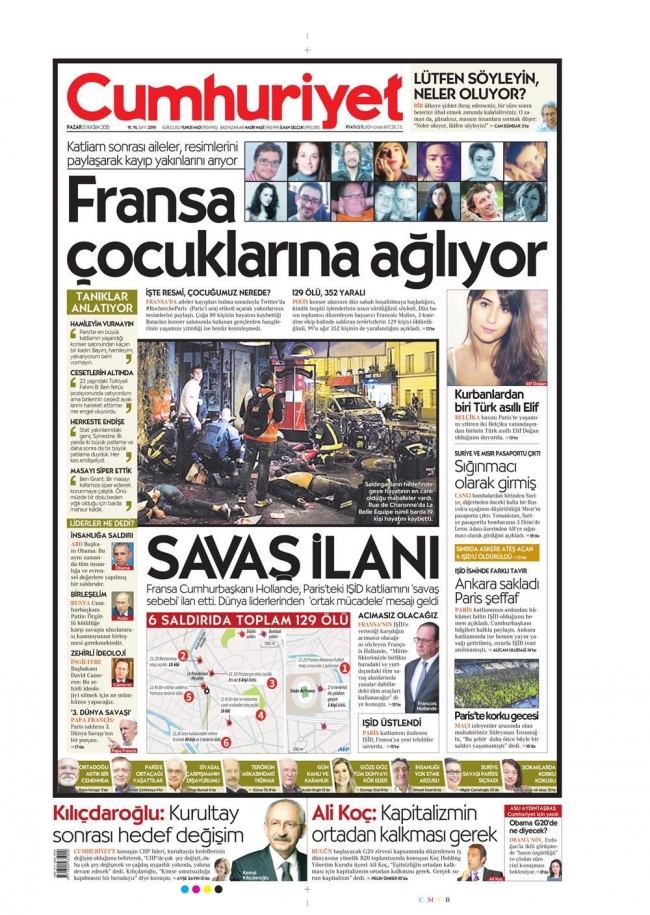 15 Kasım 2015 gazete manşetleri 5