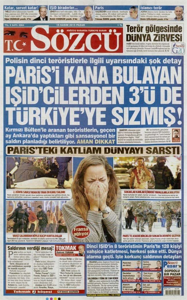 15 Kasım 2015 gazete manşetleri 23