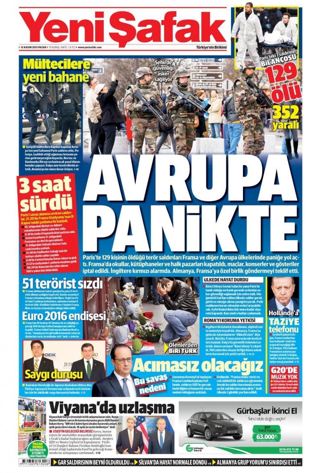15 Kasım 2015 gazete manşetleri 33