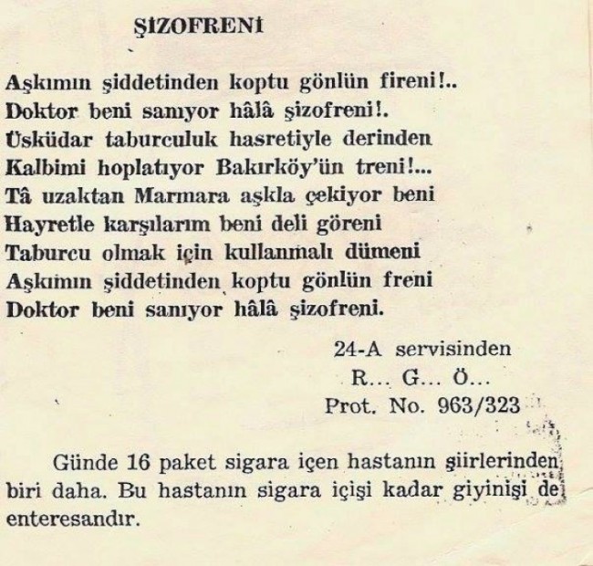 Akıl hastanesinden 'deli' şiirler 11