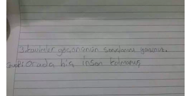 En komik sınav kağıtları 1