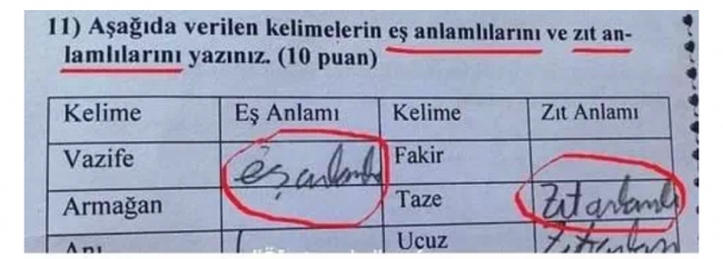 En komik sınav kağıtları 13