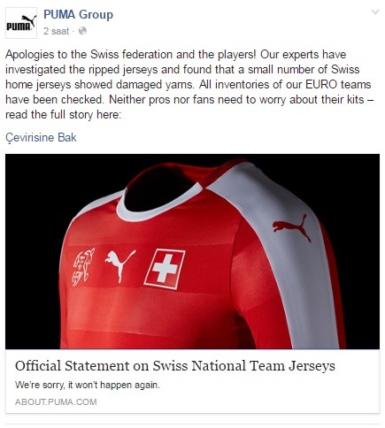 İsviçre'nin yırtılan formaları Türkiye'de üretilmiş 6