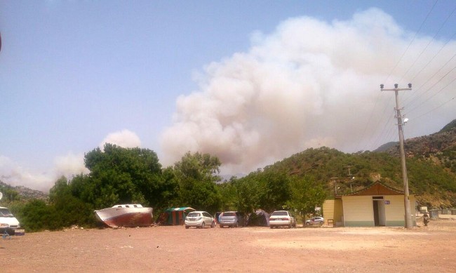 Tatil merkezi Adrasan'da orman yangını 5