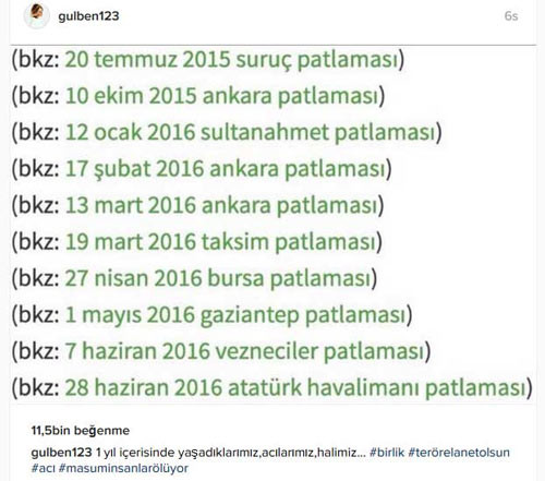 Ünlülerden İstanbul saldırısı paylaşımları 15