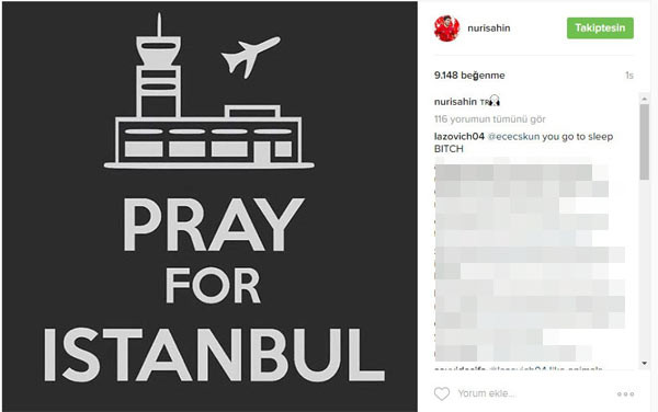 Ünlülerden İstanbul saldırısı paylaşımları 22