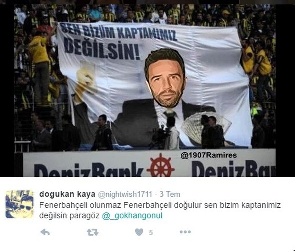 Fenerbahçeli taraftarlardan Gökhan Gönül'e 'para' tepkisi 5