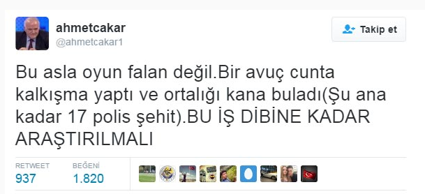 Spor dünyasından darbe girişimine tepkiler! 1