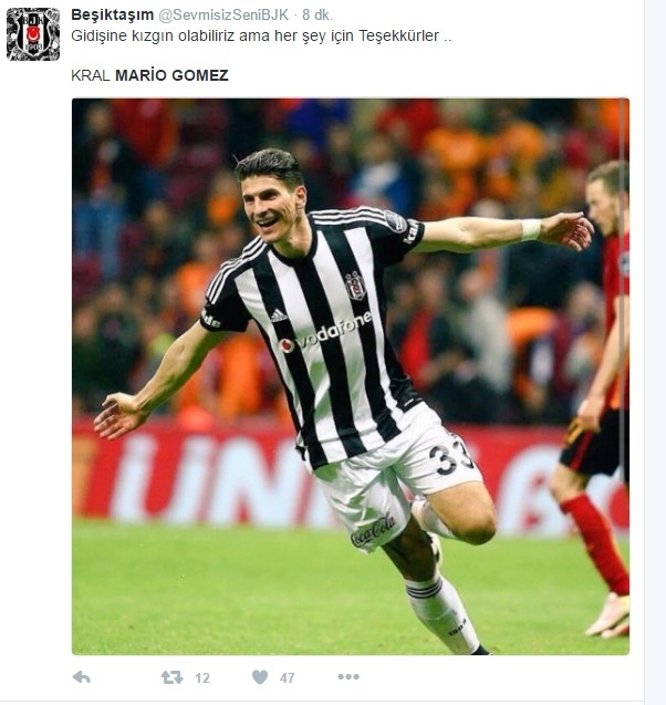 Mario Gomez'e yazılmış en iyi 20 veda tweet'i 18