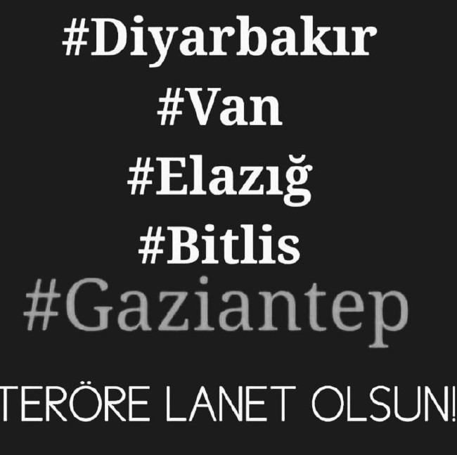 Ünlülerden Gaziantep saldırısı paylaşımları 44
