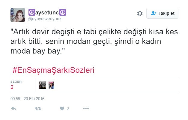 Bu şarkı sözleri Twitter'ı çileden çıkardı 16