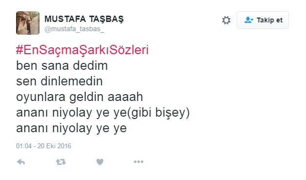 Bu şarkı sözleri Twitter'ı çileden çıkardı 19