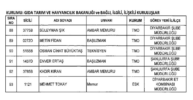 İhraç edilen öğretmenler, Sağlık Bakanlığı personeli ve diğer bakanlık çalışanları 06.01.2017 KHK 25