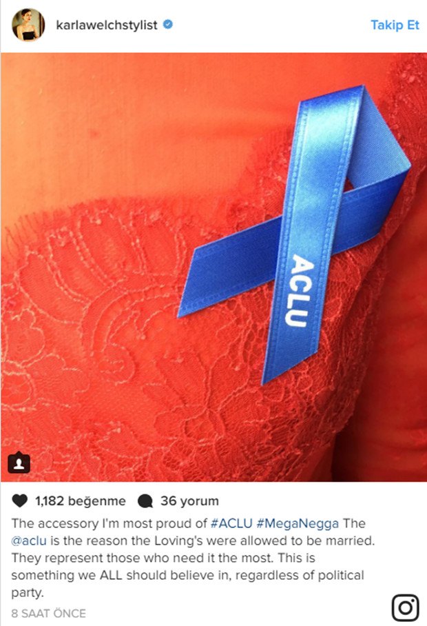 Oscar'da Trump'a mavi kurdeleli protesto 5