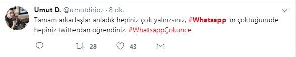 WhatsApp çöktü sosyal medya yıkıldı 9