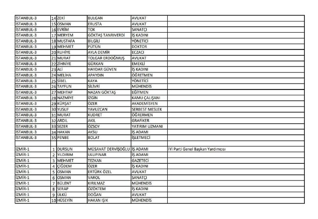 İYİ Parti adayları | 24 Haziran seçimleri 12