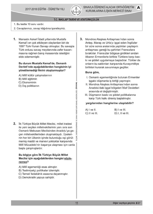 2018 LGS soruları ve cevapları... 13