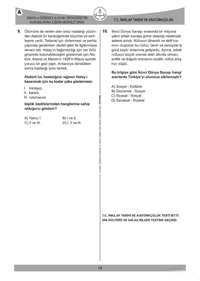 2018 LGS soruları ve cevapları... 16