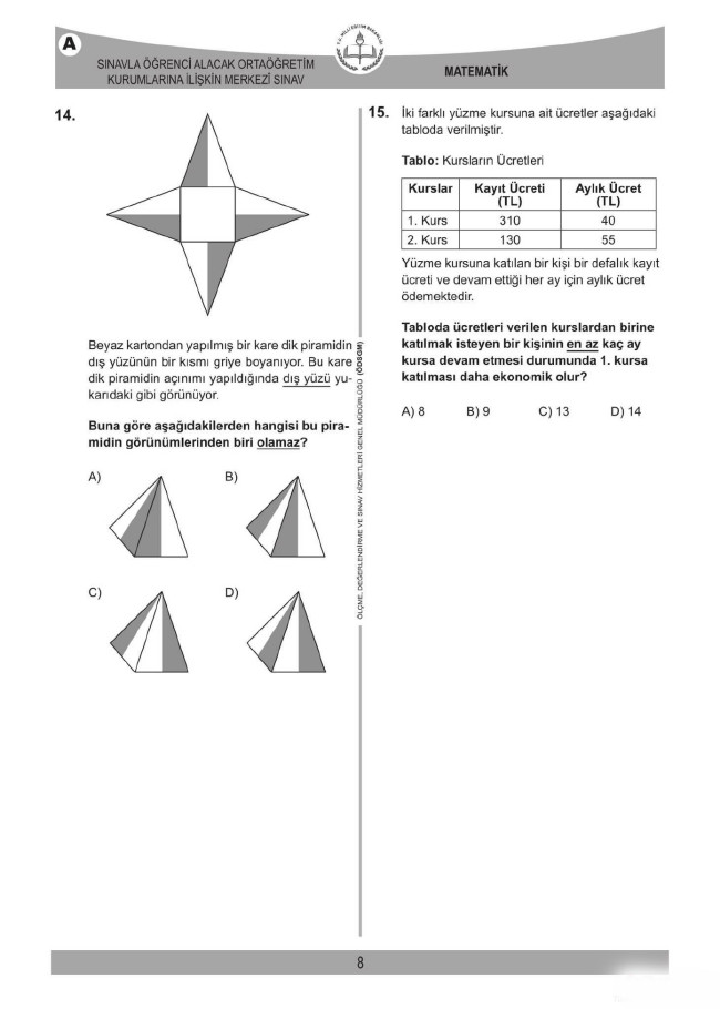 2018 LGS soruları ve cevapları... 33